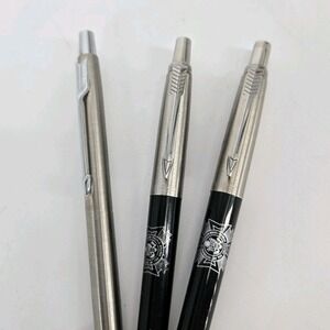 Parker Jotter Mechanical Pencil Pen Lot Stainless Steel VFW Logo Set 3pc Black